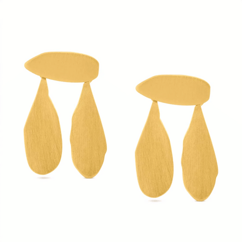 Miro Two Dangles Gold Earrings