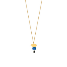 Load image into Gallery viewer, Miro Black, Blue &amp; Gold Necklace