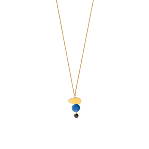 Miro Black, Blue & Gold Necklace