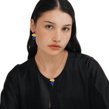 Load image into Gallery viewer, Miro Black, Blue &amp; Gold Necklace