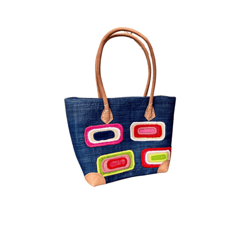 Abstract Madagascar Tote - Large Blue