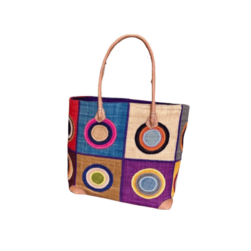 Abstract Madagascar Tote - Large Multi-Colored
