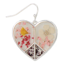 Load image into Gallery viewer, Peace and Love Dried Flowers Earrings