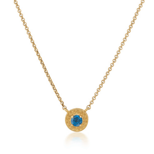 Blue Topaz Gold Necklace