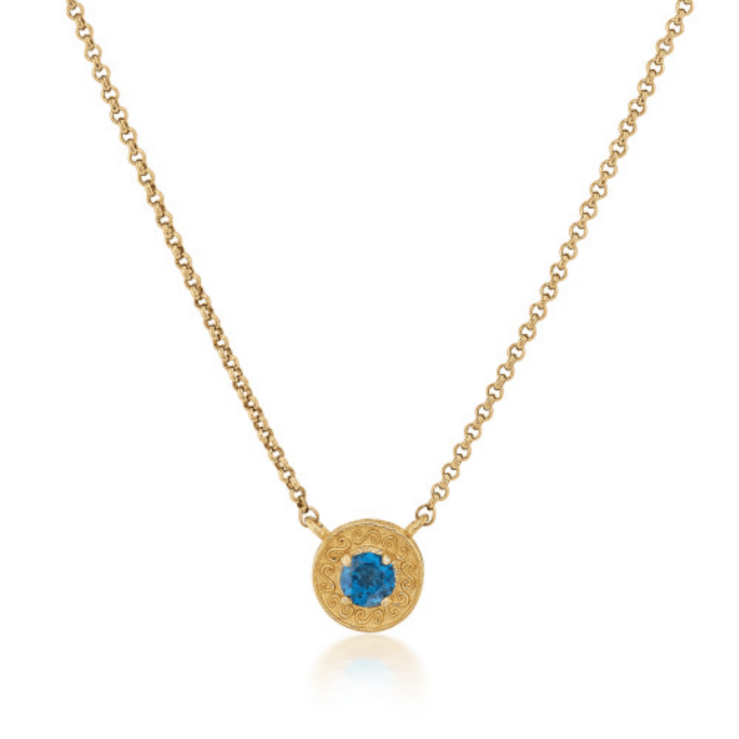Blue Topaz Gold Necklace