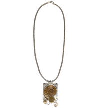 Load image into Gallery viewer, Ammonite fossil, Agate and Pearl Pendant Necklace