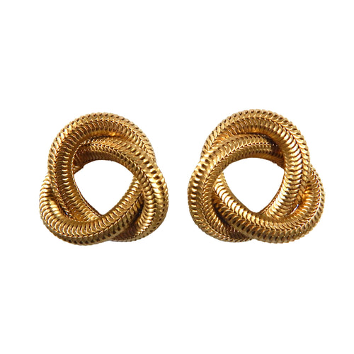 Gold Snake Love Knot Earrings