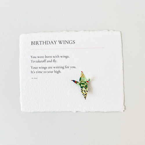 Birthday Wings: Origami Crane Embellished Birthday Card