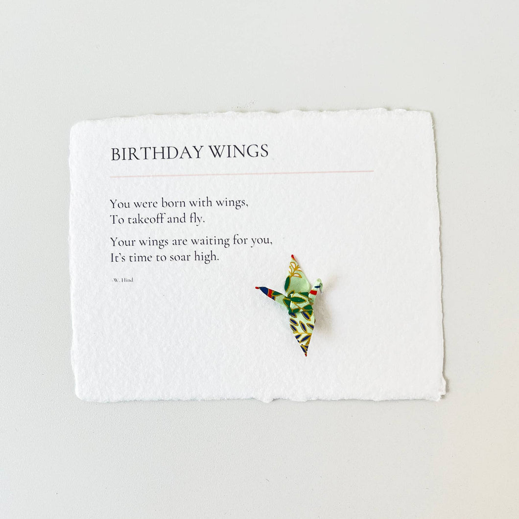 Birthday Wings: Origami Crane Embellished Birthday Card