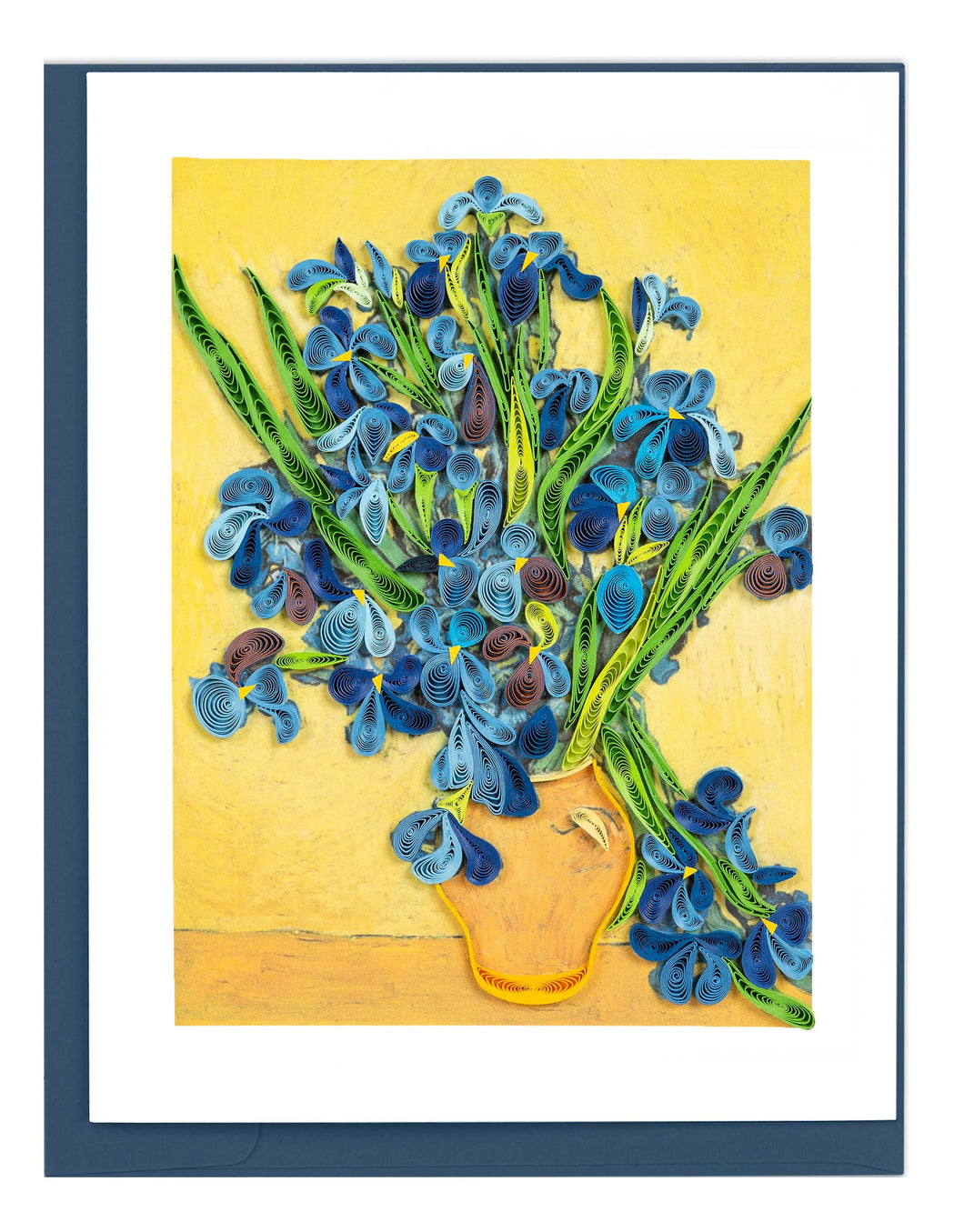 Quilled Irises, Van Gogh Greeting Card