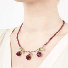 Load image into Gallery viewer, Raspberry Beaded Necklace 16"
