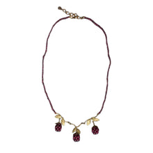 Load image into Gallery viewer, Raspberry Beaded Necklace 16"