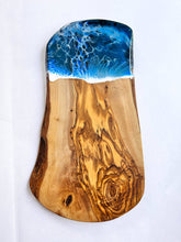 Load image into Gallery viewer, Medium Ocean Decorated Olive Wood Cheese Board