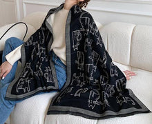 Load image into Gallery viewer, Black Cats Reversible Wrap – Artisan Shawl