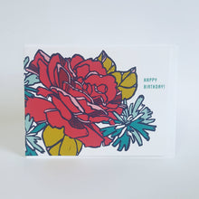 Load image into Gallery viewer, Happy Birthday Red Rose Card