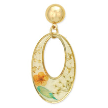 Load image into Gallery viewer, Oval Post Dried Flower Earrings