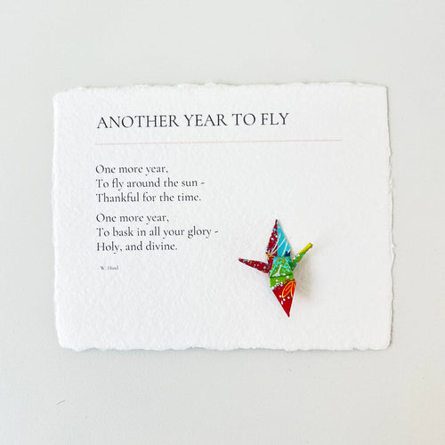 Another Year to Fly: Origami Crane Embellished Birthday Card