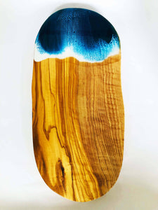 Large Ocean Decorated Olive Wood Cheese board