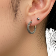Load image into Gallery viewer, Milanese Mesh Hoop Earrings: Gold