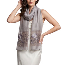 Load image into Gallery viewer, Floral Embroidered Scarf - Grey
