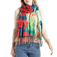 Load image into Gallery viewer, Monet Poppy Print Reversible Scarf