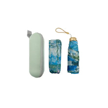 Load image into Gallery viewer, Monet Waterlilies Travel Umbrella with Case