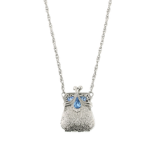 Load image into Gallery viewer, 1928 Jewelry - Coin Purse Light Sapphire Blue Locket Necklace