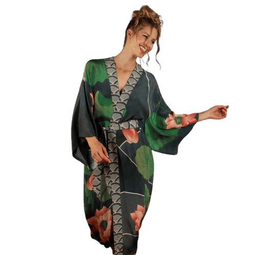 Crane at Sunrise Kimono Gown