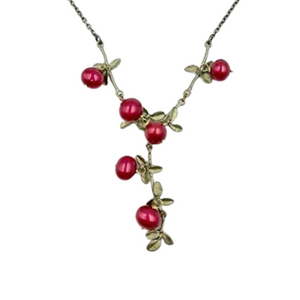 Cranberry Drop Pendant Necklace
