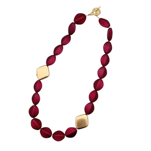 LONI RED- Short plated statement necklace