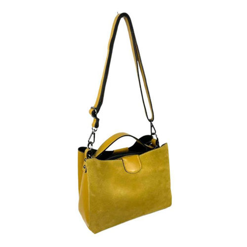 Leather & Suede Mustard Handbag