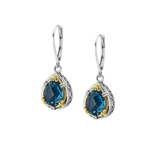 Load image into Gallery viewer, Anatoli London Blue Topaz Teardrop Earrings