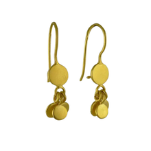 Load image into Gallery viewer, Tiny Disc Cluster Drop Earrings