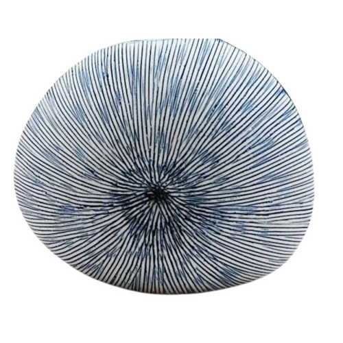 Diva Round Mini L Porcelain Vase Blue Stripe