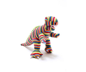 T Rex Knitted Rainbow Stripe