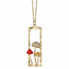 Load image into Gallery viewer, Magical Mushrooms Gold Bar Necklace
