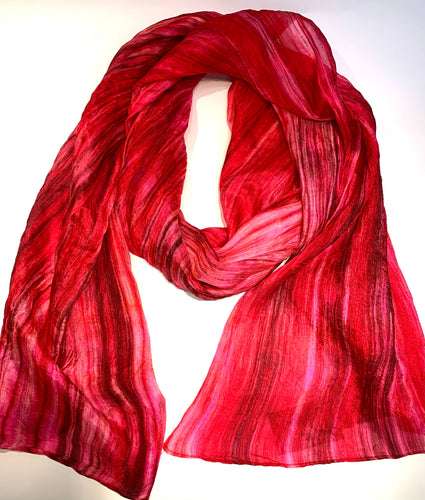 Red Hibiscus Silk Scarf