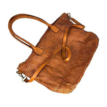 Load image into Gallery viewer, Brown Vintage Style Washed Leather Shopper Bag