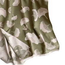 Load image into Gallery viewer, Green &amp; White Falling Ginkgos Reversible Wrap