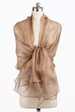 Load image into Gallery viewer, Striped Sparkle Sheer Social Wrap Scarf - Copper