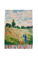 Load image into Gallery viewer, Monet Poppy Print Reversible Scarf