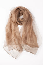 Load image into Gallery viewer, Striped Sparkle Sheer Social Wrap Scarf - Copper