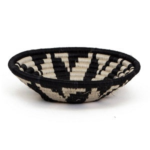 Virunga B & W Handwoven Small Basket
