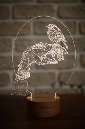 3D Hand Bird Led Lamp