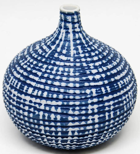 Congo Tiny Indigo Grid Vase