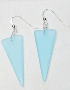 Turquoise Sea Glass Shield Earrings