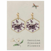Load image into Gallery viewer, Purple Dried Flower Earrings