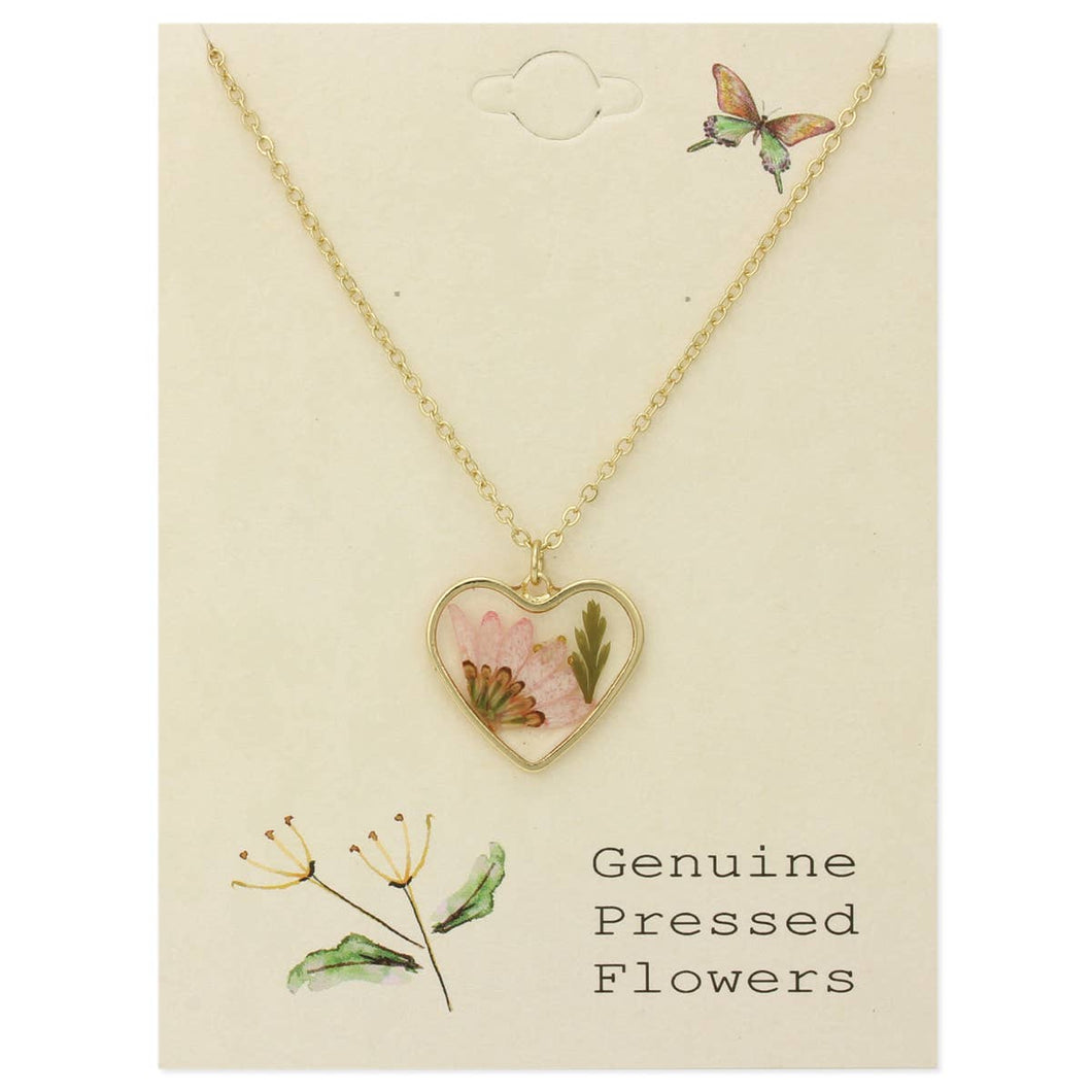 Heart Dried Flower Necklace