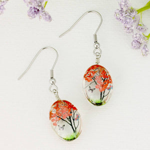 Cherry Blossoms Dried Flower Earrings