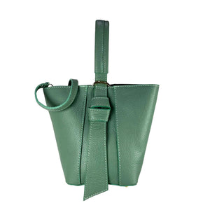 Mint Green Leather Handbag with Shoulder Bag
